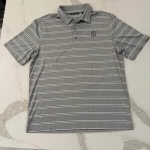 Cutter & Buck Forge Performance Golf Polo Mens Size Large GrayStripe Athleisure